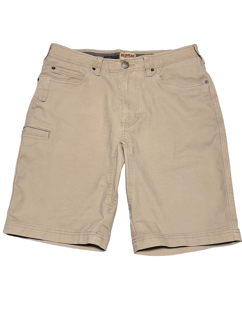 RedHead Khaki Utility Cargo Shorts Men’s 32 Stretch Cotton Beige